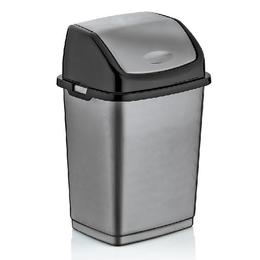Cos de gunoi cu capac batant RAKI ICIKALA FANTASY 50lt MN0151358, gri-negru