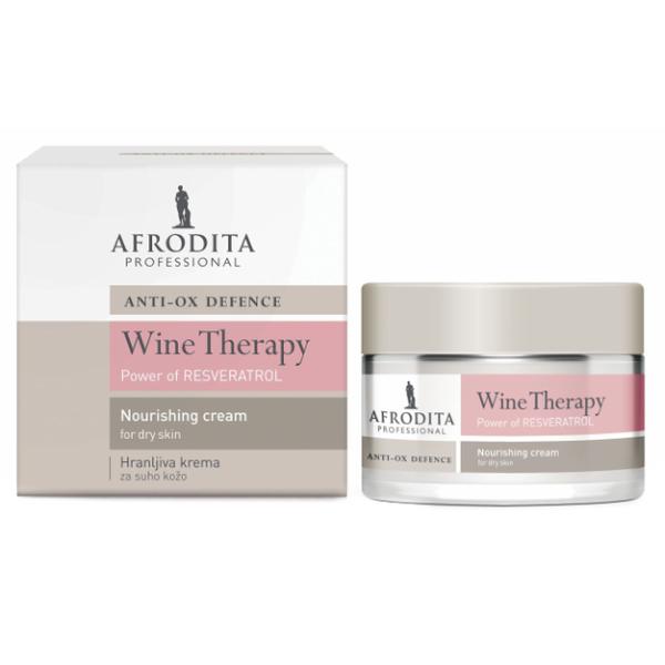Crema Faciala Nutritiva pentru Ten Uscat Wine Therapy Resveratrol Cosmetica Afrodita, 50ml