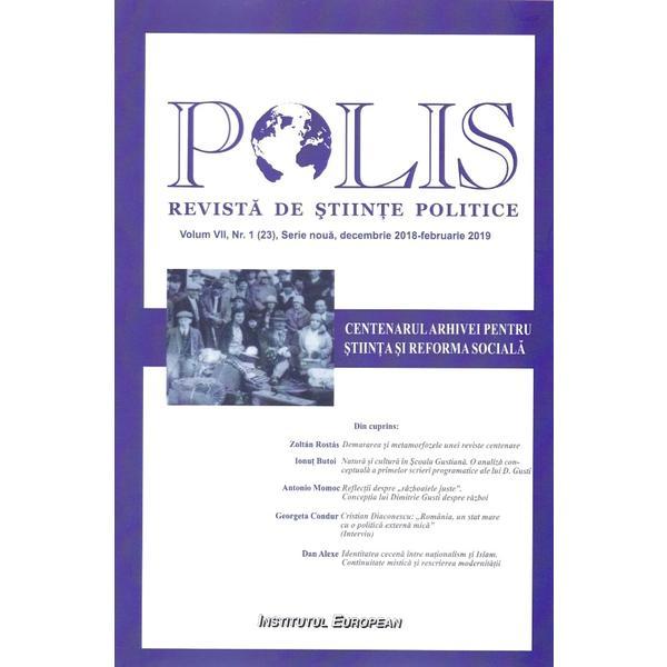 Polis Vol.7 Nr.1 (23).Serie noua. Decembrie 2018 - Februarie 2019. Revista de stiinte politice, editura Institutul European