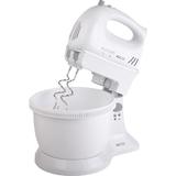 Mixer de mana cu bol ECG RSM 02, 300 W, 3.3 L, 5 viteze, functie Turbo, alb