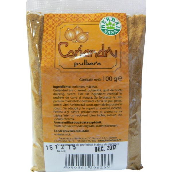 Coriandru Pulbere Herbavit, 100 g