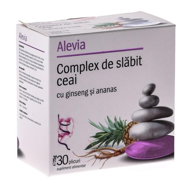 Complex de Slabit Ceai cu Ginseng si Ananas Alevia, 30 plicuri