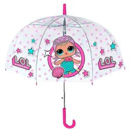 Umbrela pentru copii cu LOL surprise transparenta cu imaginea papusii 3 ani