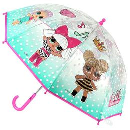 Umbrela pentru copii LOL Surprise transaprenta cu buline si imaginea papusilor lol