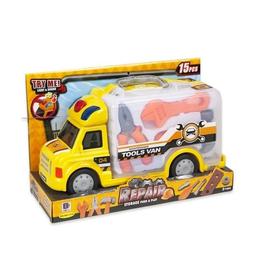 Camion cu sunete si lumini Repair Dino Toys, include ustensile tehnice pentru copii, 15 de instrumente de lucru
