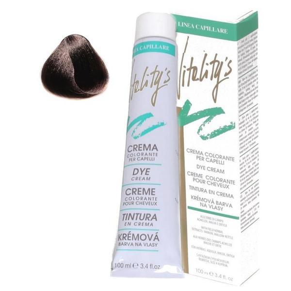 Crema Coloranta Permanenta - Vitality&#039;s Linea Capillare Dye Cream, nuanta 6/1 Dark Blond Chestnut, 100ml
