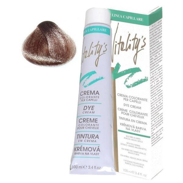 Crema Coloranta Permanenta - Vitality&#039;s Linea Capillare Dye Cream, nuanta 7/1 Blond Chestnut, 100ml