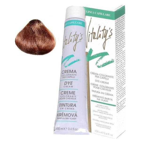 Crema Coloranta Permanenta - Vitality's Linea Capillare Dye Cream, nuanta 7/2 Tawny Blond, 100ml