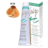 Crema Coloranta Permanenta - Vitality's Linea Capillare Dye Cream, nuanta 8/34 Light Golden Blond Copper, 100ml