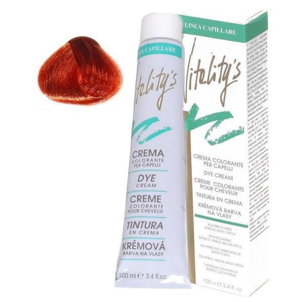 Crema Coloranta Permanenta - Vitality&#039;s Linea Capillare Dye Cream, nuanta 8/46 Light Deep Red, 100ml