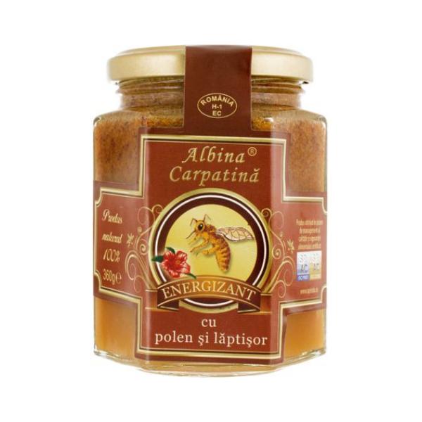 Energizant Miere cu Polen si Laptisor de Matca Albina Carpatina, Apicola Pastoral Georgescu, 360g