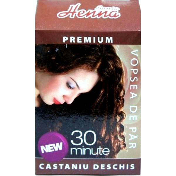 Vopsea de Par Premium Henna Sonia, Castaniu Deschis, 60 g