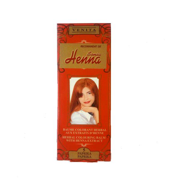 Balsam Colorant cu Extract de Henna Henna Sonia, Nr.5 Paprika, 75 ml