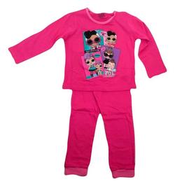 Pijama fucsia bluza cu maneca lunga si pantaloni pentru fetite LOL Surprise marimea 92-98 cm, 2-3 ani