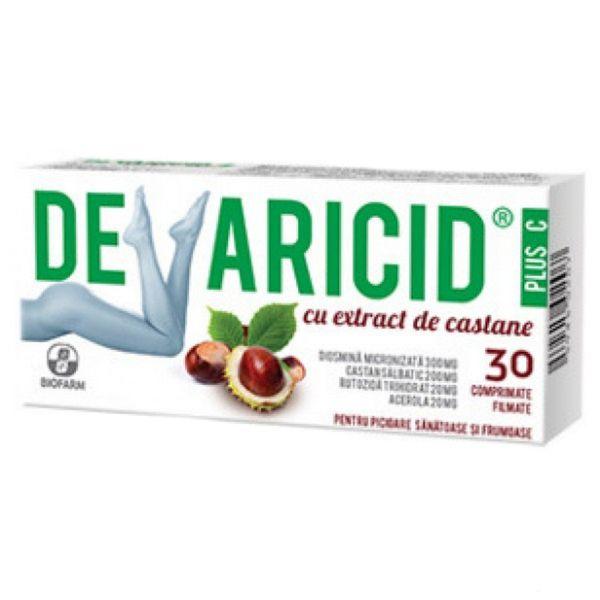 Devaricid Plus C Extract de Castane Biofarm, 30 comprimate