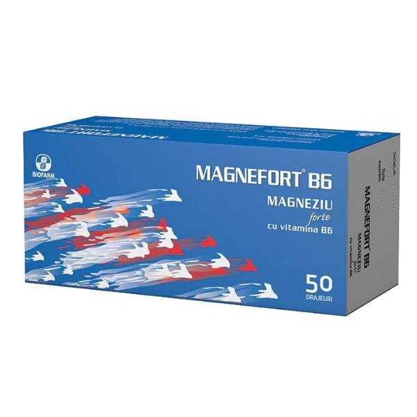 Magnefort B6 Biofarm, 50 drajeuri