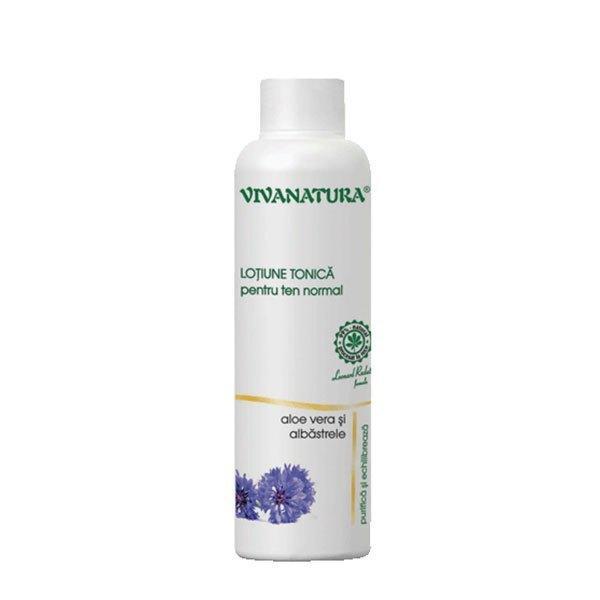 Loțiune tonică cu aloe vera şi albăstrele pentru ten normal VivaNatura 150ml