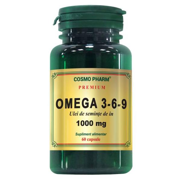 Omega 3-6-9 Ulei de Seminte de In Cosmo Pharm Premium, 60 capsule
