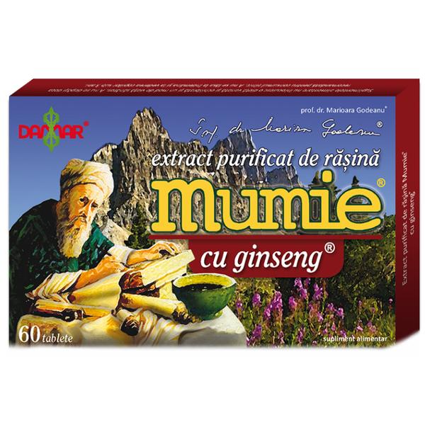 Extract Purificat de Rasina Mumie cu Ginseng Damar General, 60 tablete