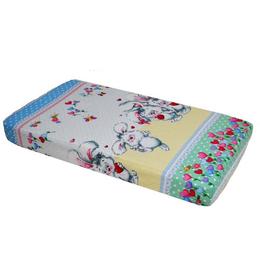 Cearceaf din bumbac cu elastic Bunny 120x60 cm