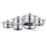 Set 5 cratite si o tigaie inox cu capac Peterhof PH-15774, 2.1 l, 2.9 l, 3.9 l, 6.5 l