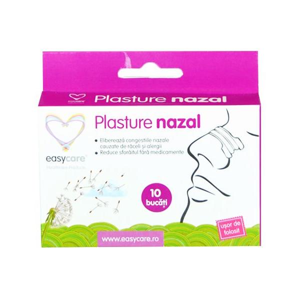 Plasturi Nazali Antisforait si pentru Usurarea Respiratiei Easy Care, 76 x 22mm, 10 buc