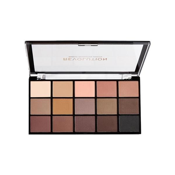 Paleta fard de pleoape, Makeup Revolution Reloaded, Basic Mattes, 15 nuante