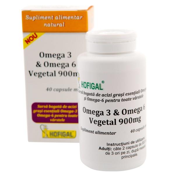 diferenta dintre omega 3 si omega 6 Omega 3 si Omega 6 Vegetal Hofigal 900 mg, 40 capsule