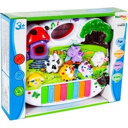 Pianina MalPlay pentru copii cu animalute, sunete si lumini 18 cm