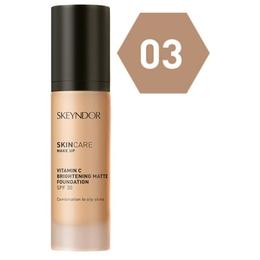 Fond de Ten Iluminator Matifiant - Skeyndor Vitamin C Brightening Matte Foundation, nuanta 03, 30ml