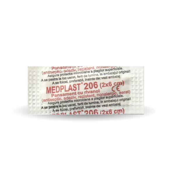 Pansament cu Rivanol -  Mebra Medplast 206 (2 x 6cm), 200 buc/cutie