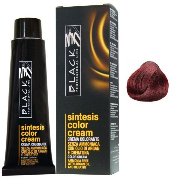 Vopsea Crema fara Amoniac - Black Professional Line Sintesis Color Cream Ammonia Free, nuanta 5.5 Mahogany Light Brown, 100ml