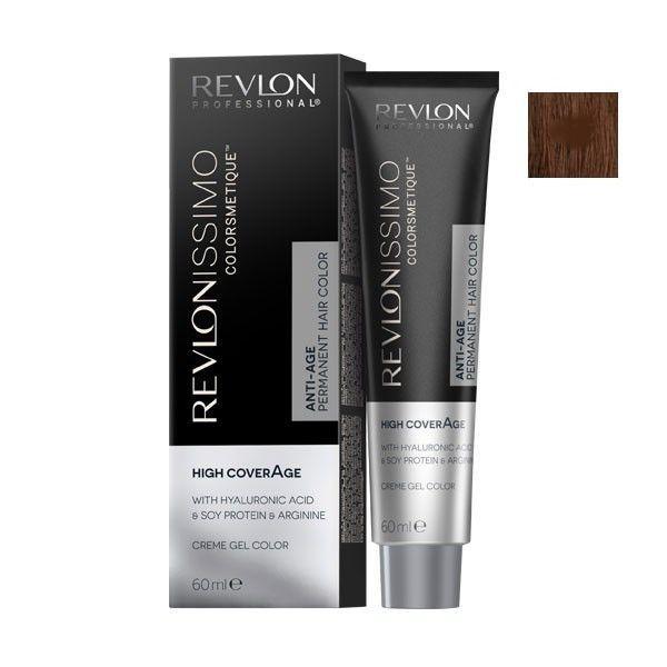 Vopsea Permanenta - Revlon Professional Revlonissimo Colorsmetique High Coverage Permanent Hair Color, nuanta 5.35 Light Amber Brown, 60 ml