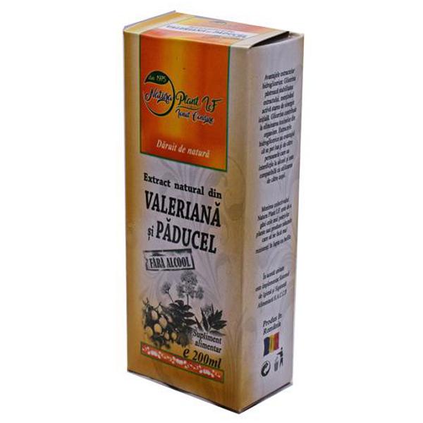 Extract din Valeriana si Paducel Fara Alcool Natura Plant Poieni, 200 ml