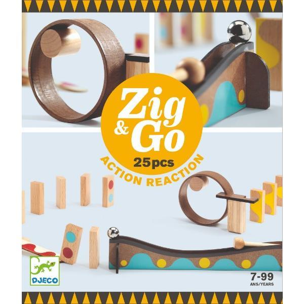 Zig&amp;Go Djeco, set de construcție trasee, 25 piese