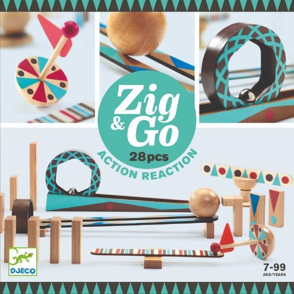 Zig&amp;Go Djeco, set de construcție trasee, 28 piese