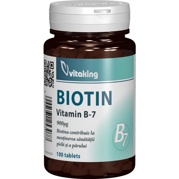 Vitamina B7 Biotina 900 MCG Vitaking, 100 comprimate