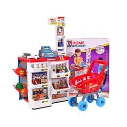 Set de joaca Supermarket MalPlay cu scaner,casa de marcat ,bani ,accesorii si cos de cumparaturi ,sunete si lumini, 82 cm