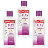 Pachet 3 x Sampon pentru Volum Revlon Flex Volumen, 650ml