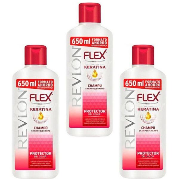 Pachet 3 x Sampon pentru Par Vopsit Revlon Flex Protector Del Color, 650ml