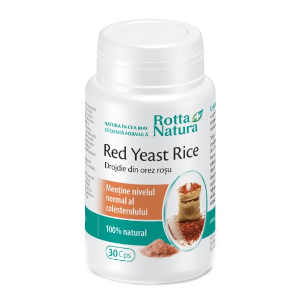 extract de drojdie de orez rosu produs romanesc Red Yeast Rice (Drojdie din Orez Rosu) Rotta Natura, 30 capsule