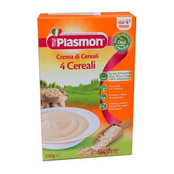 Crema din 4 Tipuri de Cereale Plasmon, 4 luni+, 230g