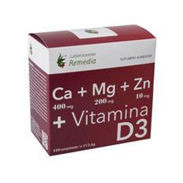 Ca + Mg + Zn + Vitamina D3 Remedia, 10 doze