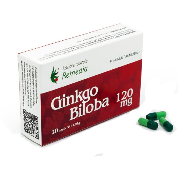Ginkgo Biloba 120 mg Remedia, 30 capsule
