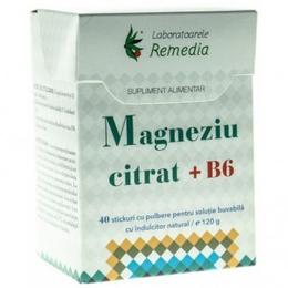 Magneziu Citrat si Vitamina B6 Remedia, 40 stick-uri