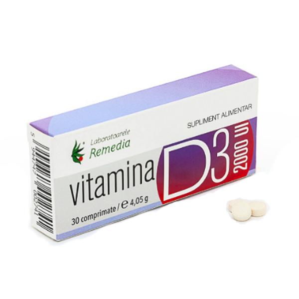 Vitamina D3 200UI Remedia, 30 comprimate