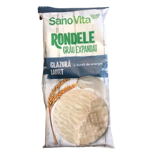 Rondele din Grau Expandat cu Glazura de Iaurt Sano Vita, 66 g