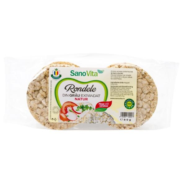 Rondele din Grau Expandat Natur Sano Vita, 80g