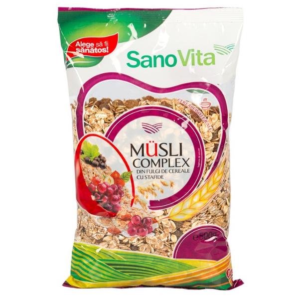 Musli Complex cu Stafide Sano Vita, 500g