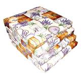 Set 4 perne pentru scaun imprimeu lavanda, model 2, dimensiuni 35x35 - Happy Gifts